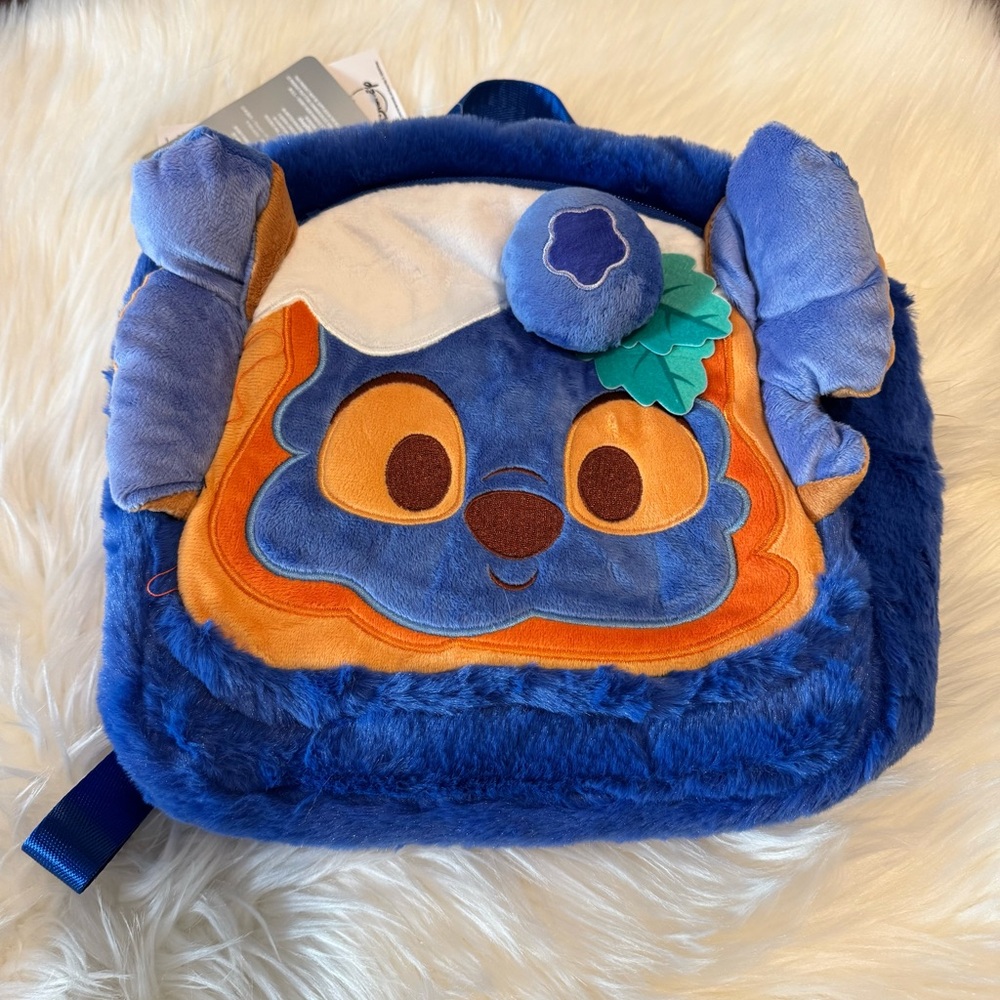 Disney Parks Munchlings Stitch Blueberry Loaf Mini Backpack Fluffy Bag NWT 2024